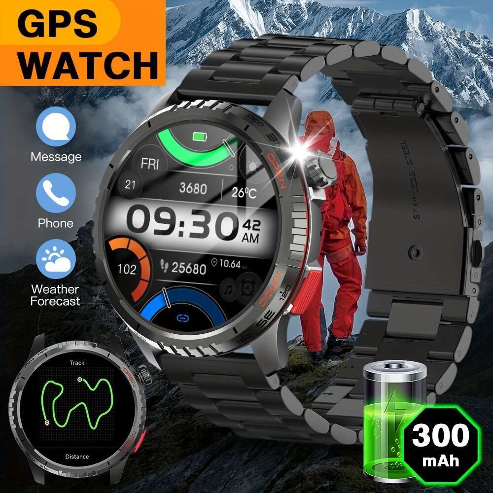 GPS Smart AMOLED Heart Rate Oxygen Blood Pressure Sleep Monitoring 3ATM Waterproof Outdoor Sports Watch