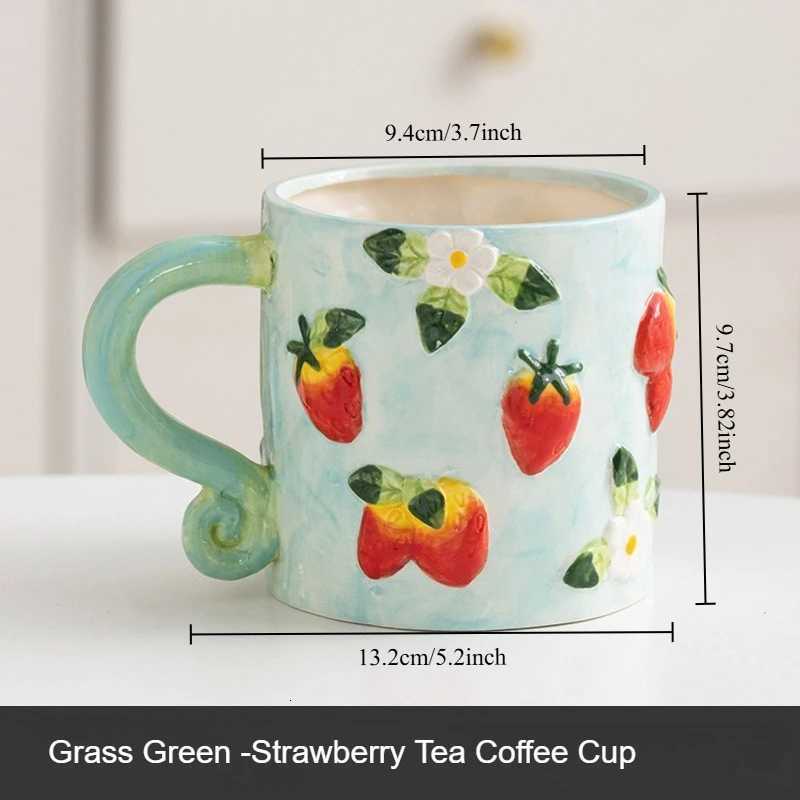 1pc Ins Hand-painted Ceramic Water Cup Birthday Gift Coffee Cup Creative High Aesthetic Value He Off Breakfast Cup H251209