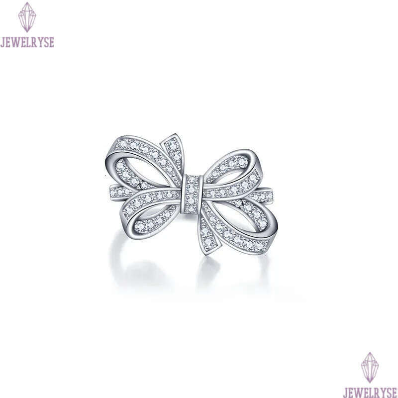 S925 Silver Cute Butterfly Designer Rings for Women Girls Fashion Luxury Crystal Diamond Sweet Bow Bowknot Design Chinese Nail Finger Love Ring Jewelr