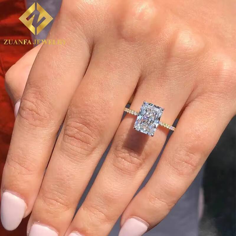 Oval Cut 10K Solid Gold Moissanite Lab Diamonds Solitaire Engagement/wedding Rings