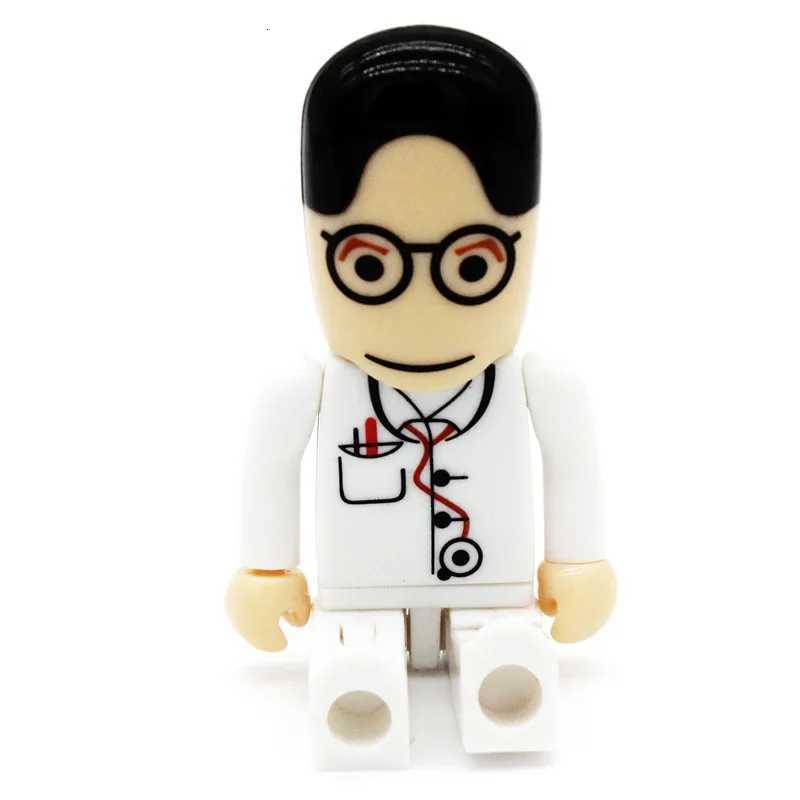 JASTER Cartoon Doctor USB 20 Flash Drive 128GB Silicone Nurse Gifts For Children Memory Stick 64GB Gift Pen Prive 32GB C251209