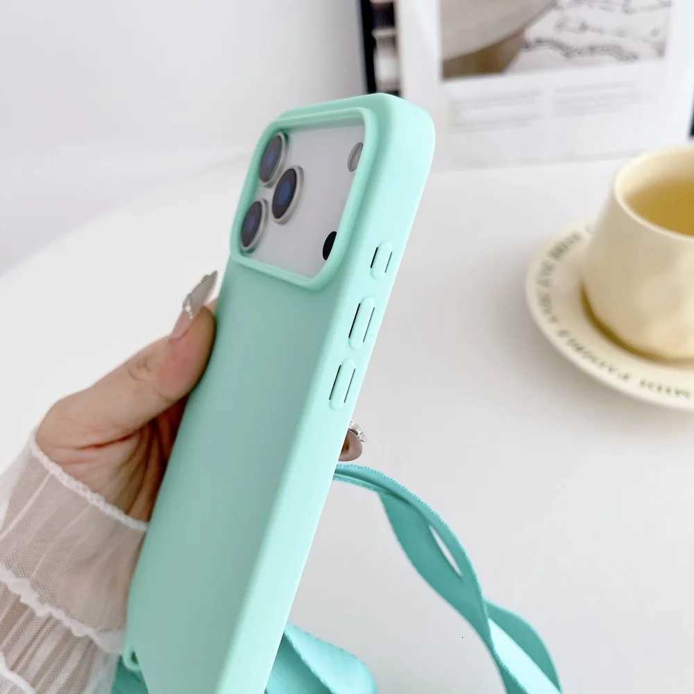 Crossbody Necklace Strap Lanyard Matte Silicone Case For iPhone 17 16 15 14 Pro Max 11 12 13 XR X XS 8 Plus SE Shockproof Cover C251209