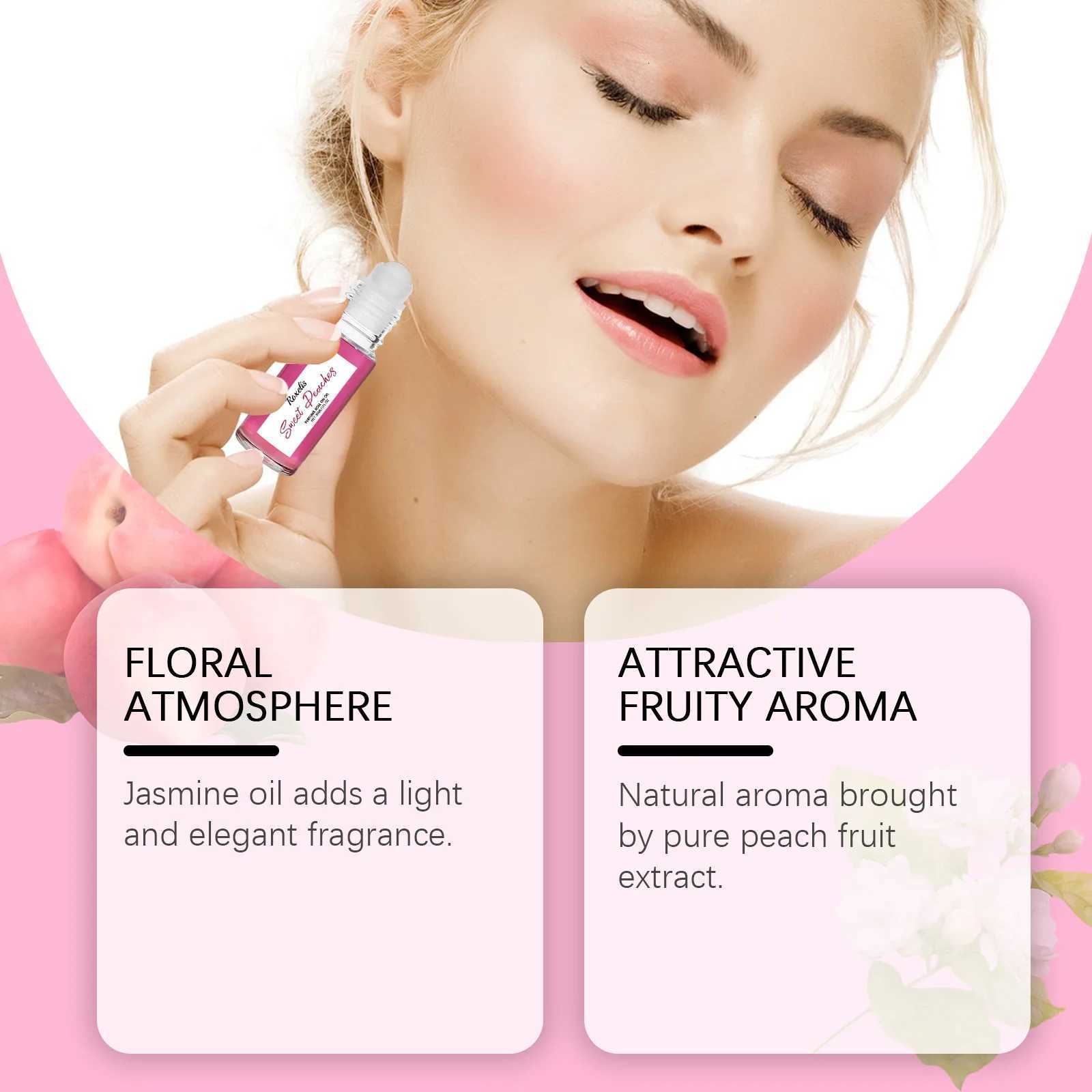 Roxelis 30ml Pheromone Perfume Roller Ball Long Lasting Peach Fragrance Oil Armpit Odor Remover Dating Scent Charming PerfumeT251209