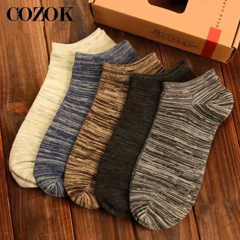 2 Pairs Men Socks Cotton Ankle High Quality Striped Casual Breathable Boat Socks Short Men Socks Summer Male New Fashion Man SoxT251209