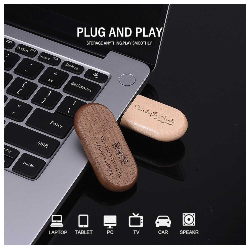 1PCS Wooden Box USB 20 Pen drive 4GB 16GB 32GB 64GB Flash Drive Memory stick wedding Photography Gift U Disk C251209