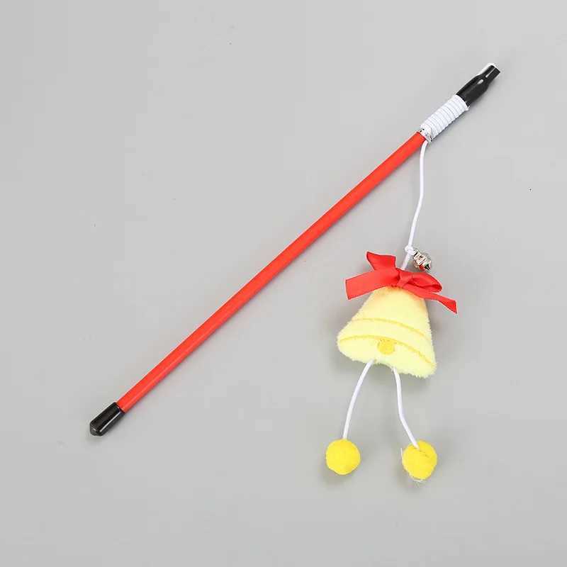 Cute Tease Cat Sticks Christmas Theme Pet Interactive Sticks Cartoon Santa Claus Xmas Tree Plush Doll Bell Cat Toys Pet Supplies M251209