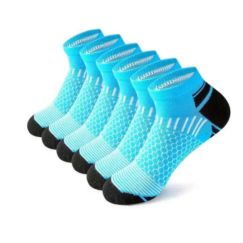 6 Pairs Mens Sports Socks Running Basketball Outdoor Socks Male All Season Breathable and Sweat-absorbing Short Socks Anti-slipT251209