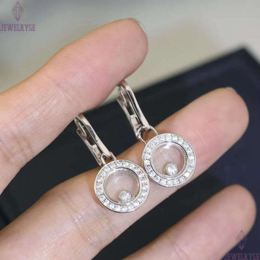 Luxury love heart designer earrings for women 18k rose gold clear Acrylic bead slide earring fashion round geometry charm earings ear rings jewelry