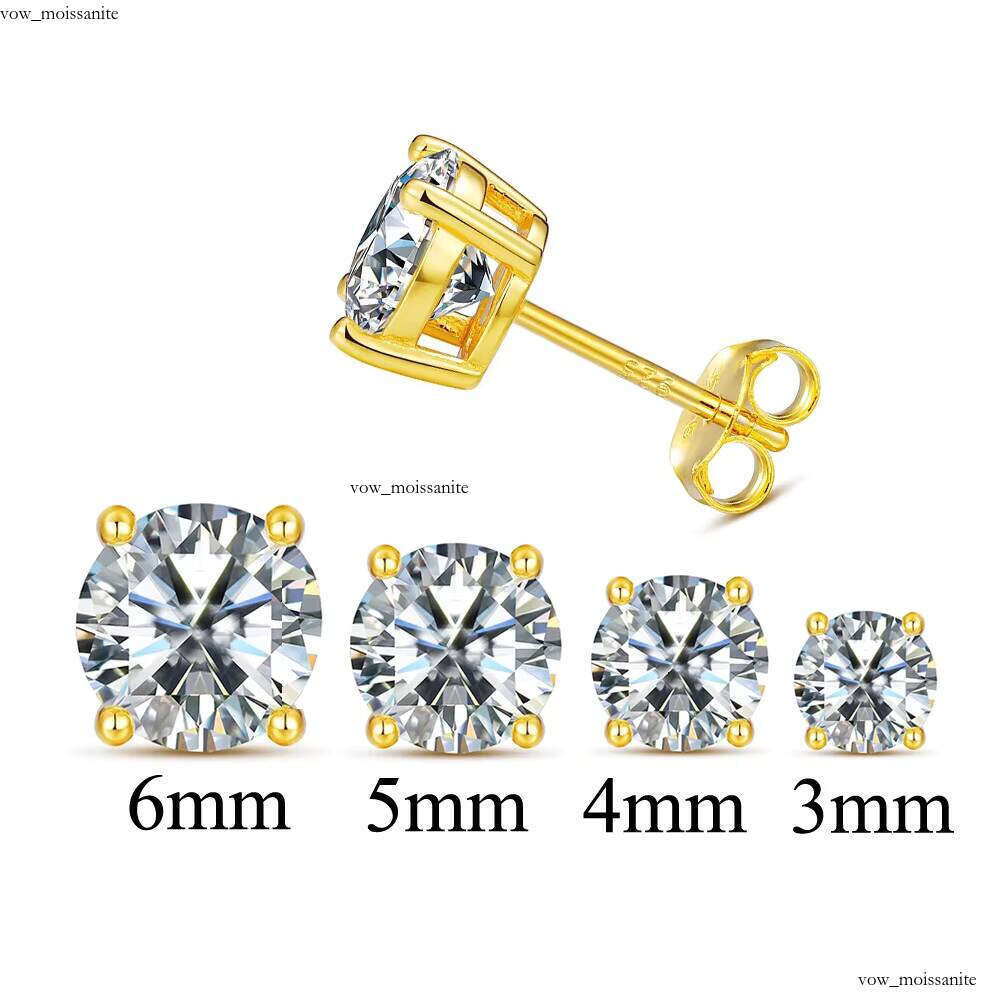 Chic VVS Moissanite Hypoallergenic 925 Sterling Silver Second Piercing Mini Ear Bone Small Stud Earrings Women's Gift Accessories