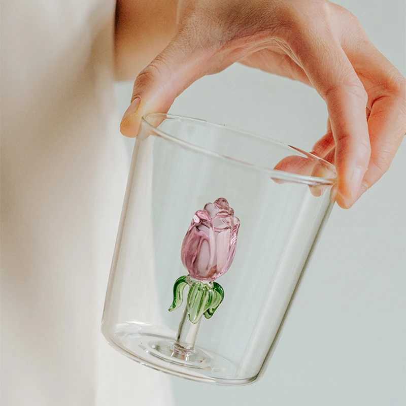 3D Creative Cups Transparent gs With Handle Coffee Cup Cute Water Bottles Heat Resistant Milk Coupe Best Festival Gifts H251209