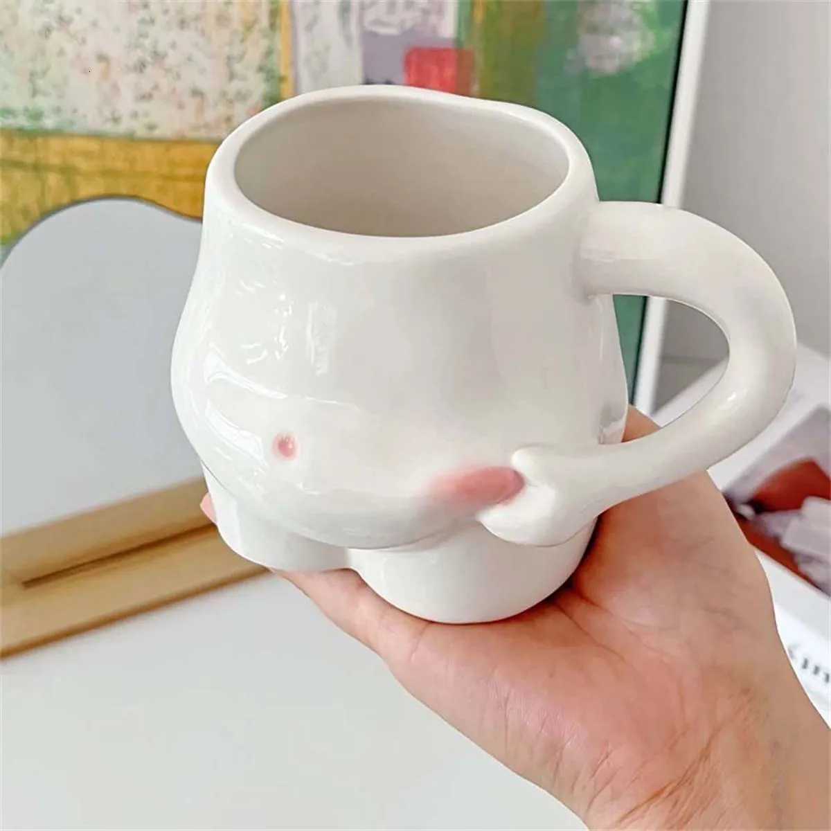 European 350ml Cute Belly g Ceramic Water Cup Off Creative Trendy Milk Breakfast Cup Coffee Cup H251209