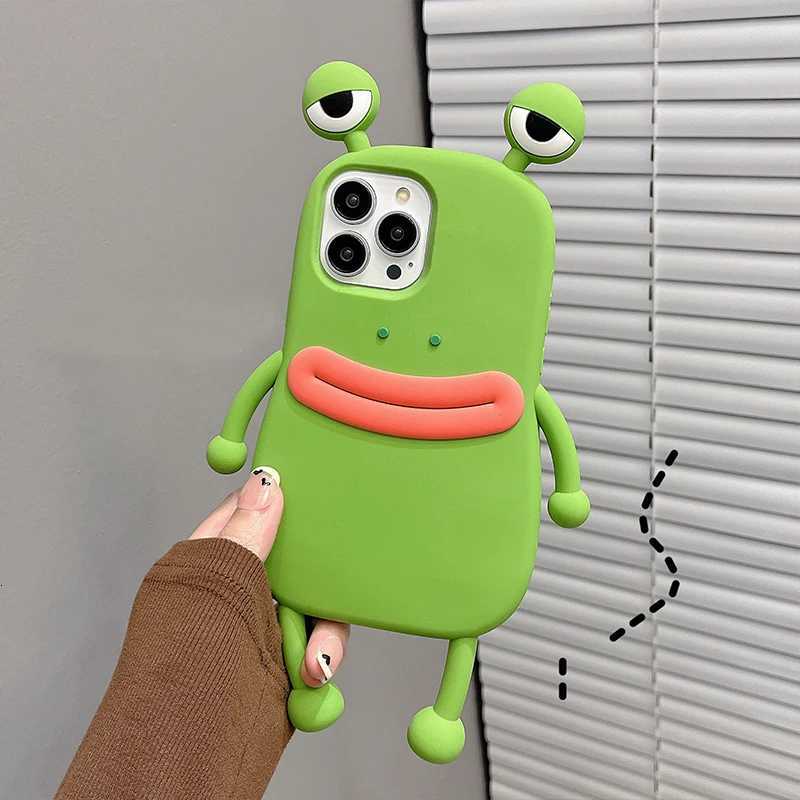 Funny Soft Silicone 3D Frog Phone Case For iPhone 14 13 11 12 15 16 17 Pro Max XS XR 8 Plus Cartoon Cute Shockproof Bumper Cover C251209