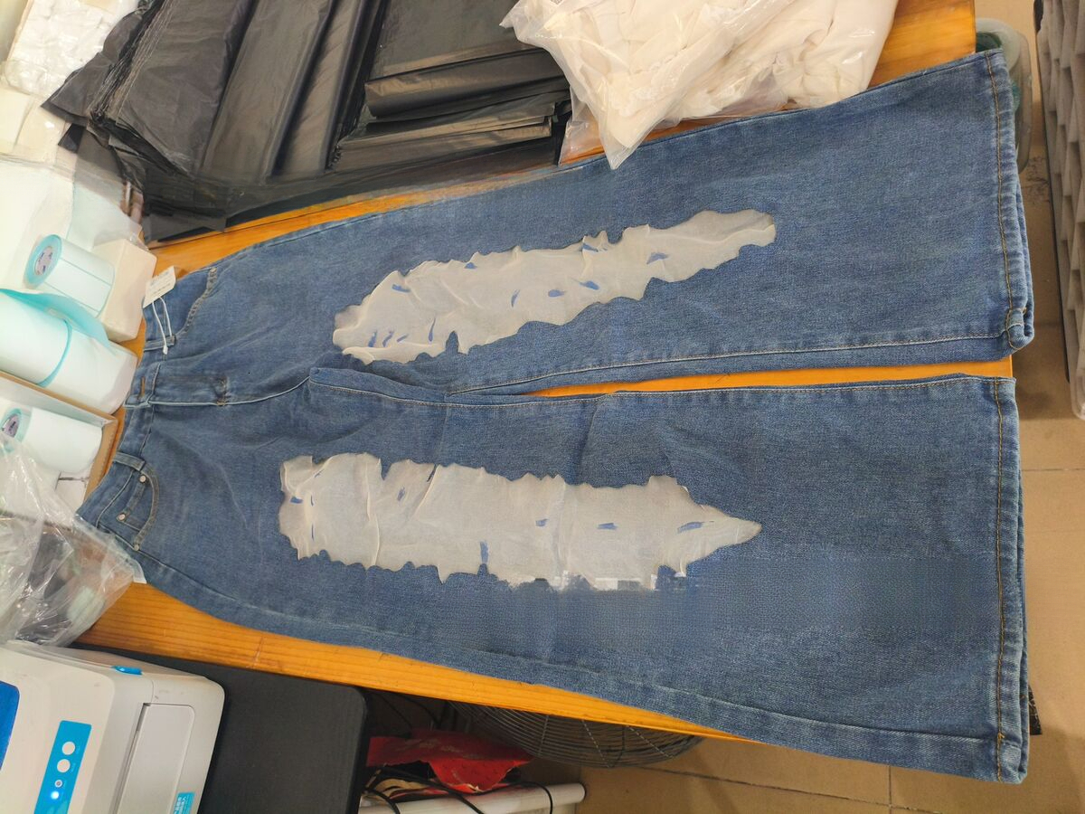 Women's Distressed Ripped Grunge Denim Jeans High Waist Straight Leg Gothic Dark Baggy Pants Trendy Hip Hop Streetwear Trousers dongdumaoyi