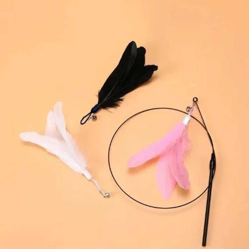 2025 Cat Teaser Wand Toy With Detachable Feathers Strong Suction Cup Interactive Pet Play Pole for Kitten Training Toys M251209