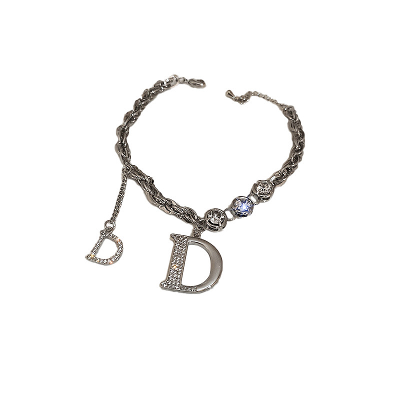 Zirconia Letter D Bracelet Korean Ins Style Minimalist Fashion Hip-Hop Design Accessories for Women - view 5
