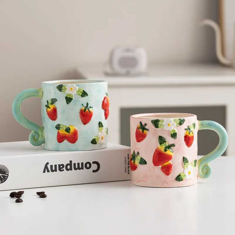 1pc Ins Hand-painted Ceramic Water Cup Birthday Gift Coffee Cup Creative High Aesthetic Value He Off Breakfast Cup H251209