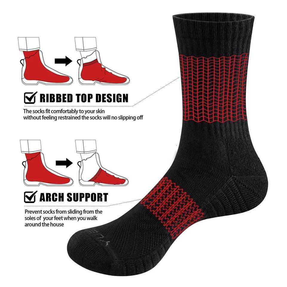 YUEDGE Cushioned Breathable Crew Socks for Men Athletic Socks Running Calf Socks Performance 5 PairsT251209