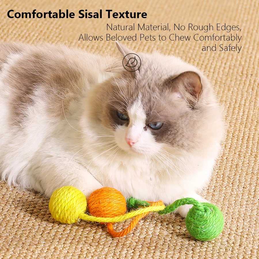 Pet Cat Sword Hemp Ball Toy Bite-Resistant Yarn Ball with Sound And Hanging String Rope Ball for Cats M251209