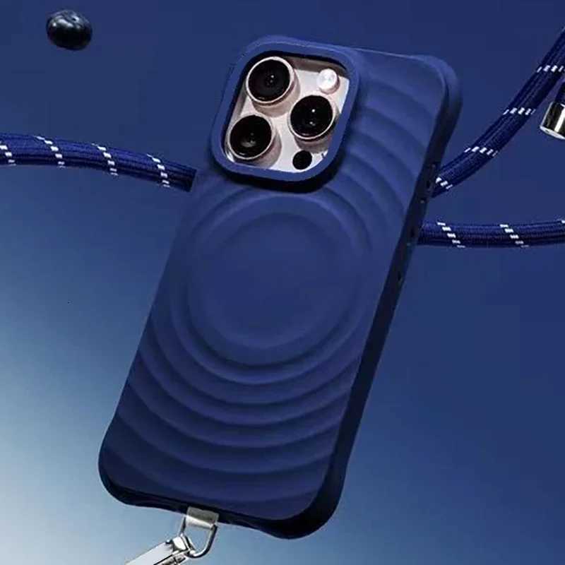 Cherry Red Ripple Silicone Magnetic Phone Case Cover for iPhone 12 13 14 15 16 17 Pro Max Case M251209