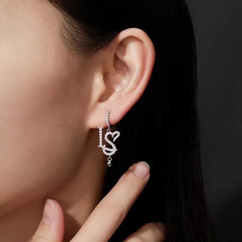 ZFSILVER Fashion s925 Silver Moissanite Classic Trendy Design I YOU Earring For Charm Women Accessories Jewelry Gift E20466 H260202