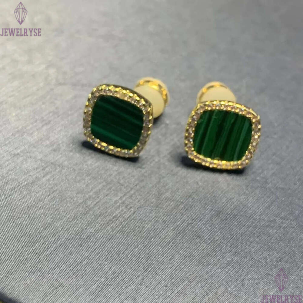 Fashion love heart designer earrings for women Chinese aretes brincos oorbellen earring 18k gold sweet hearts green stone diamond earings ear ring jew