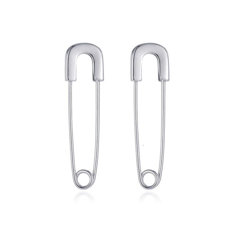 New designer Full Dia Paperclip For Women Simple Design Geometric Pin free shipping Stud Earrings Internet Celebrity Super Shiny luxury Ear Jewelry