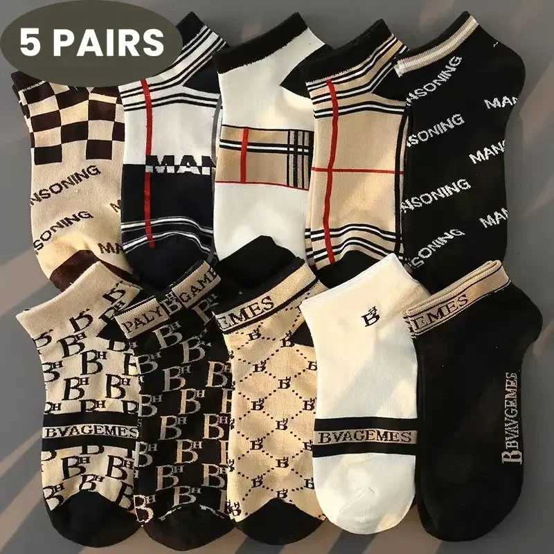 5PCS Mens Thin Low-Cut Socks Breathable Anti-Odor Moisture-Wicking Lightweight Comfortable Versatile for Daily WearT251209