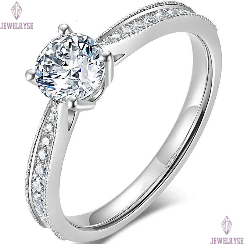 Hot Classic Four Claws Artificial Mosan Diamond Rings for Women S925 silver plated big stone love nail finger wedding Propose Ring Jewelry