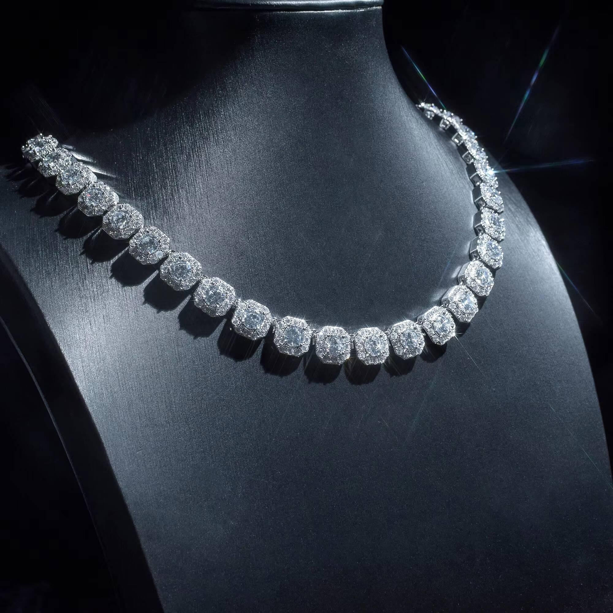 Hip Hop Jewelry 3/4/5/6MM 1 Row Iced Out Tennis Chain Men and Women Moissanite Choker Necklace
