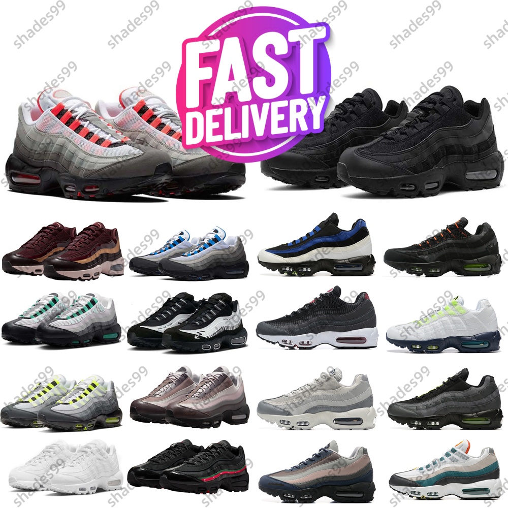 Free Shipping Designer 95 running shoes 95s Snekaers Burgundy Crush Greedy Stadium Green Drak Violet Hyper Turquoise Stadium Green Neon trainers for men and women