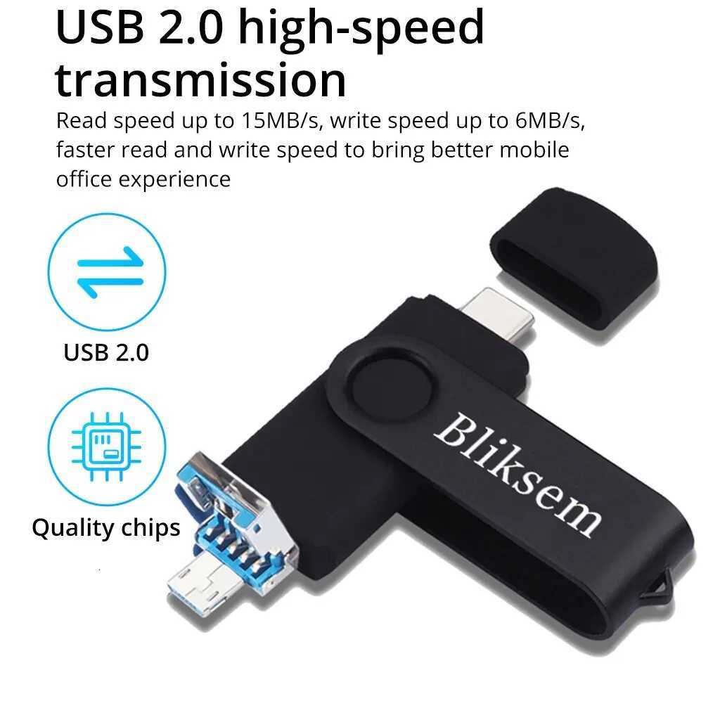Bliksem 3IN1 Pendrive 64GB TYPE C Memory Stick OTG 64GB 20 for PC Mobile Phone Metal USB Flash Drive Pen Drive 64GB USB OTG C251209
