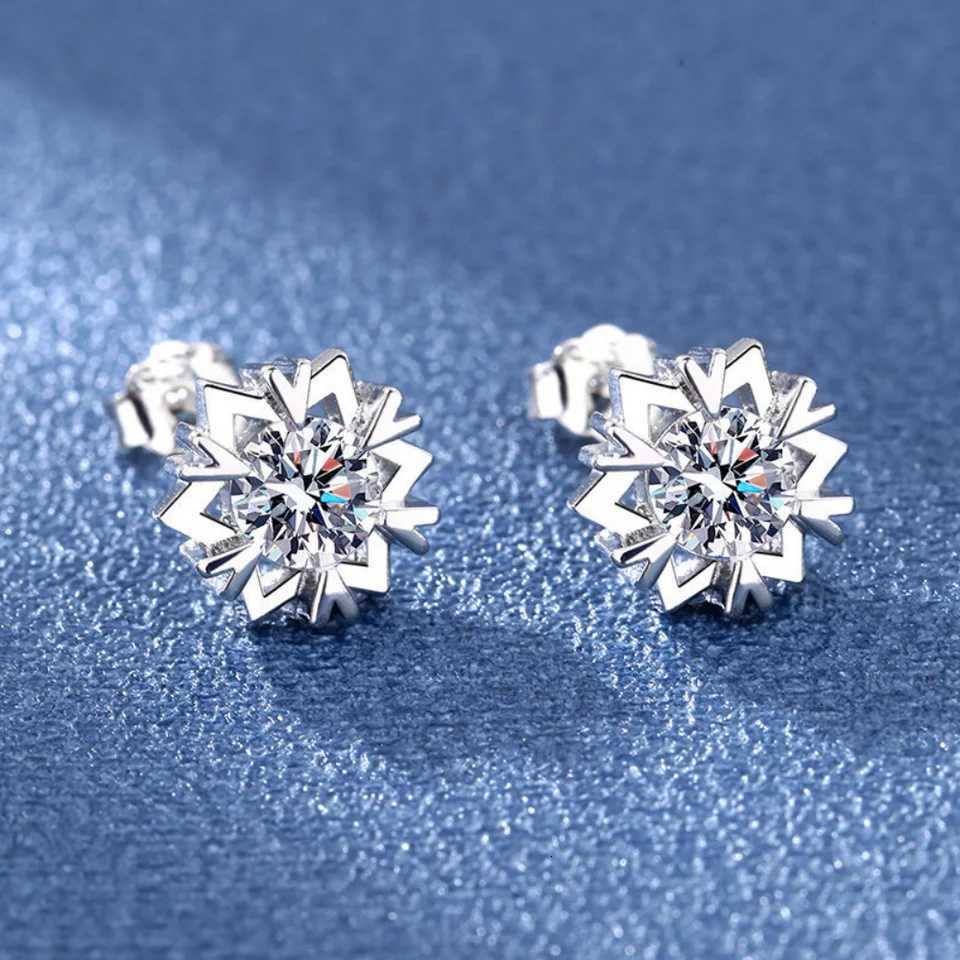 925 Sterling Silver AAAAA Zircon Fashion Korean Ladies Elegant Snowflake Earrings Birthday Party Wedding Jewelry Gift H260129
