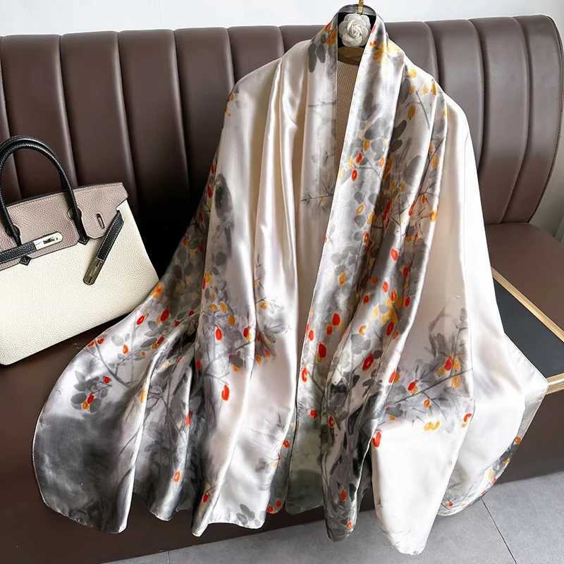 Luxury Spring Scarf Womens Luxury Design Polyester Material Smooth Scarf Soft Shawl Beach Y251208