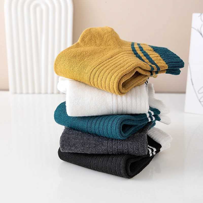 5 Pairs Sports Breathable Low Cut Boat Socks Spring Summer Cotton Striped Sports Korean Preppy Style Men SocksT251209