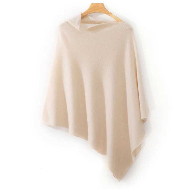 Luxury Autumn and Winter Unisex 100 Cashmere Loose Cape Solid Color Pullover Shawl Irregular Outer Outfit Y251208