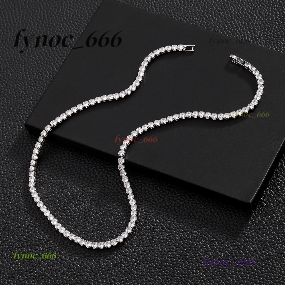 7"-30" Hip Hop Tennis Chain Necklace Bracelets Bling Moissanite Jewelry Accessory Gold Plated TopBling Graduated