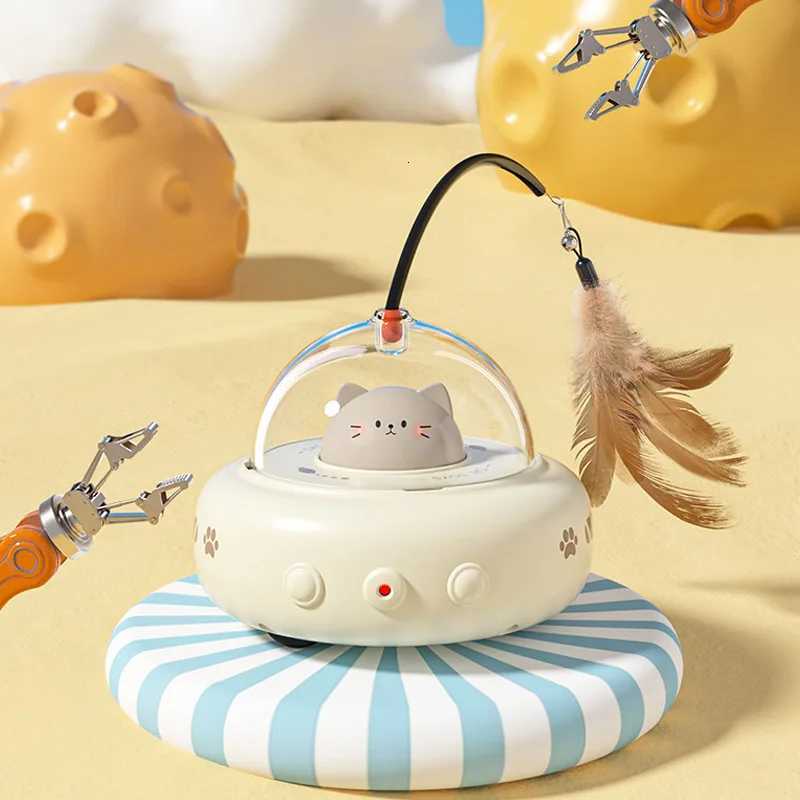 Electric Cat Interactive With Feather Cat Teaser Wand Rechargeable Sensing Pet Toys Replaceable Feather Interactive Supplies M251209