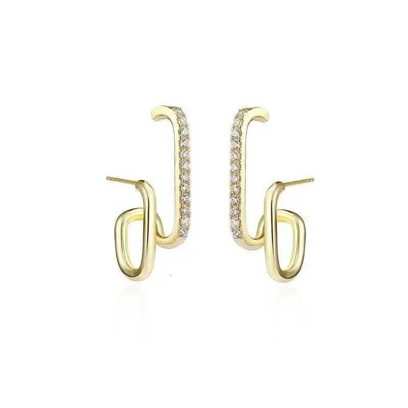 Korean Luxury Earrings Irregular U-Shape Gold Color Crystal Design Wedding Party Jewelry for Women K251209 H260129