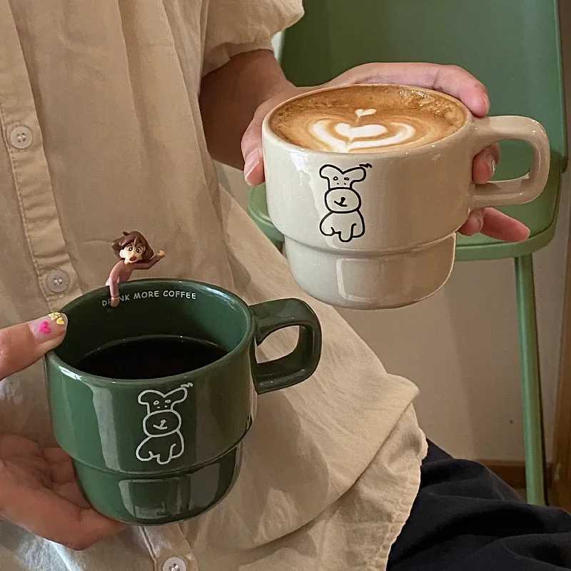 Cute Cartoon Dog Coffee Cup Gentle Milk Coffee Fall And Winter g Ceramic Cup Couple Cup Gift Ju Cold Drinkware H251209