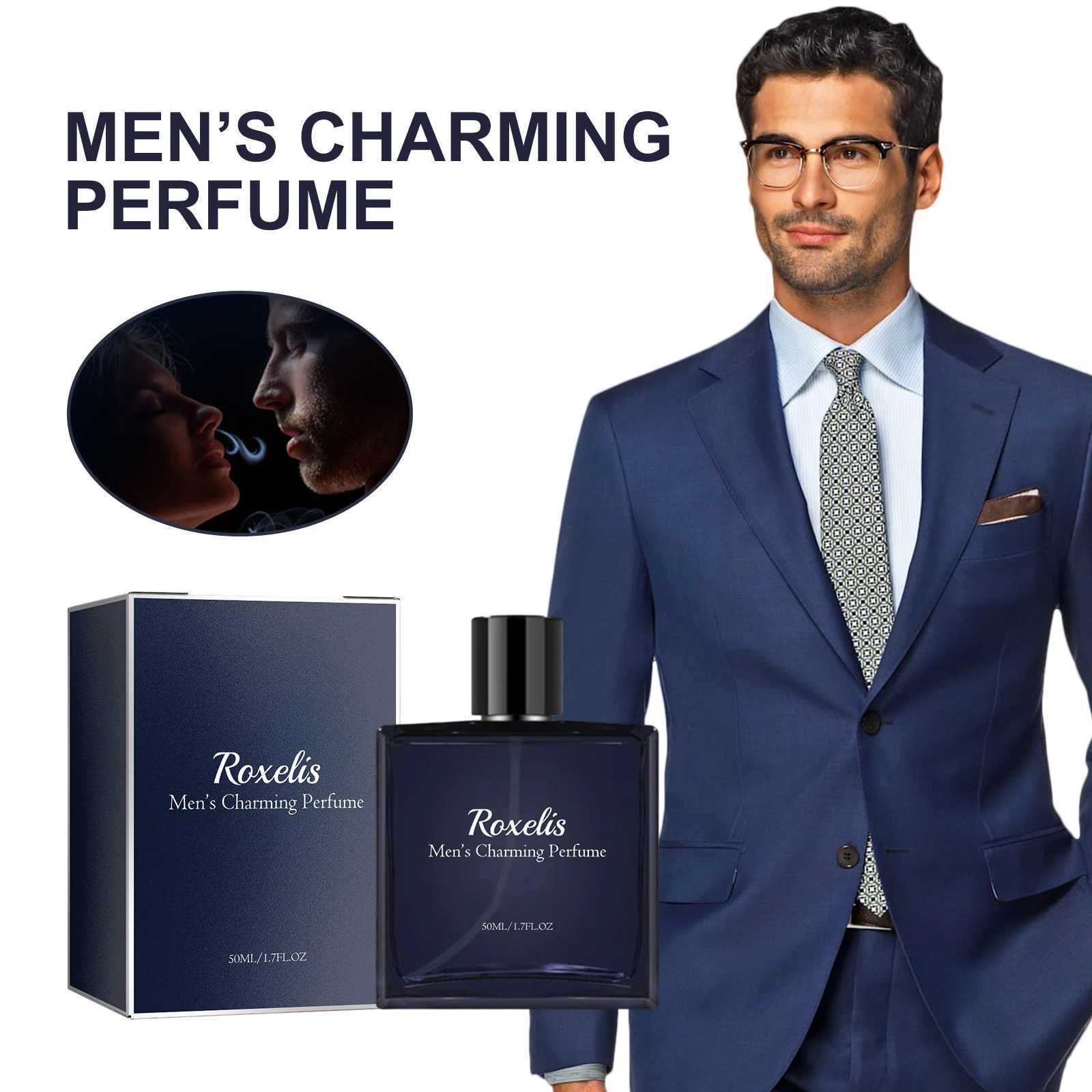 Roxelis 50ml Men Glamour Perfume Spray Cologne Light Fragrance Fresh Pheromone Romantic Couple Dating Gentlemen Charming PerfumeT251209