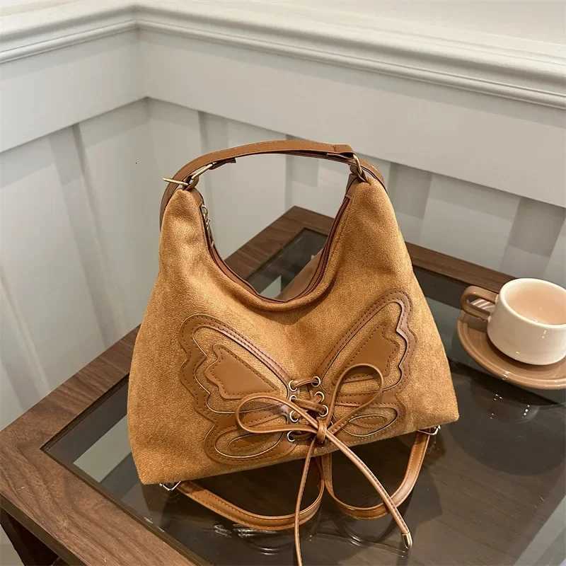 Faux Suede Tote Bag Bow Tie Backpack Chic Single Handbag Wen Shoder Messenger Bag Matte PU Leather Cross Body Bags Y251209