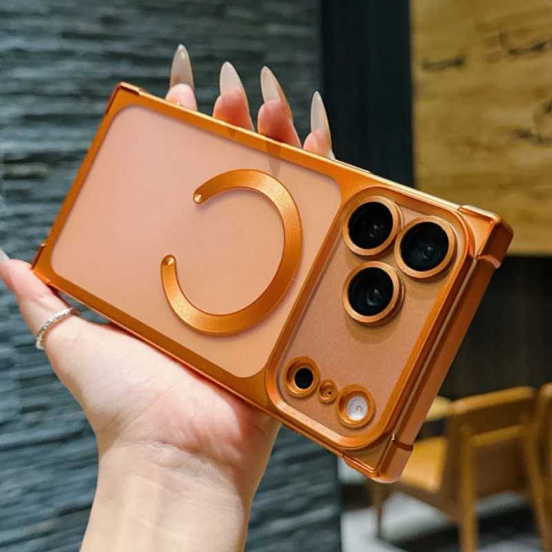 Camera Window Protection Magnetic Case For iPhone 17 Air 16 14 15 Plus 13 Pro Max For Plating Matte Soft TPU Back Cover C251209