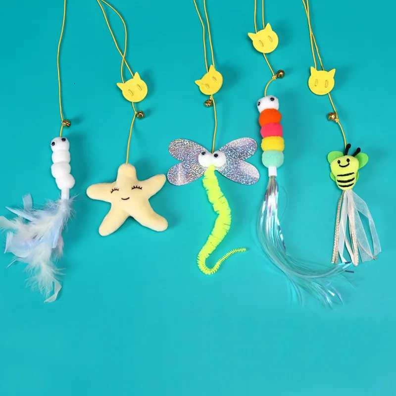 Simulation Cat Toy Cat Scratching Rope Feather Funny Kitten Playing Game Interactive Toy Retractable Hanging Door Pet Supplies M251209