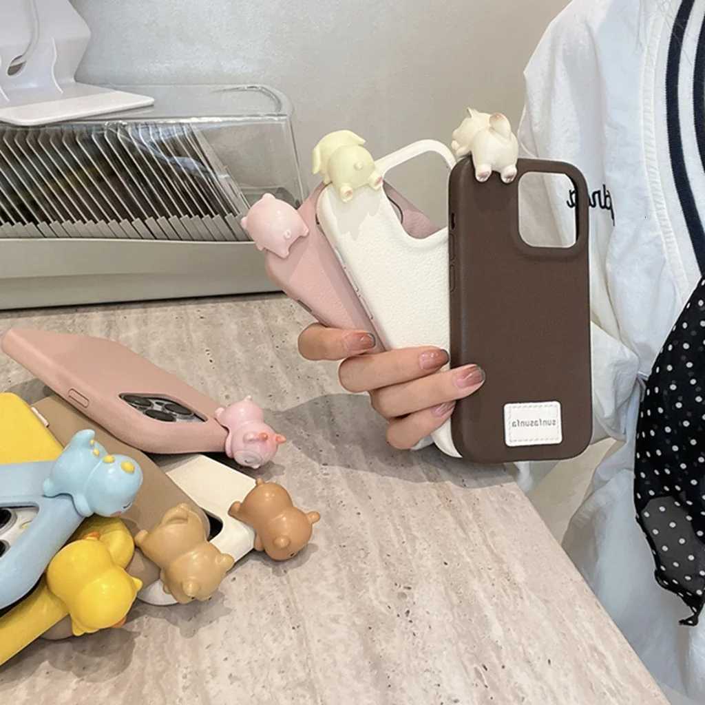 Solid Color Simplicity Stercopic Cute Small s Leather Cover Case for iPhone 16 15 14 13 Pro Max Phone Case C251209