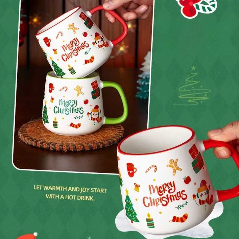1PC Cute Christmas Gift g Cartoon High Value Ceramic Cup Holiday Souvenir Holiday He Furnishings Gift Accessories H251209