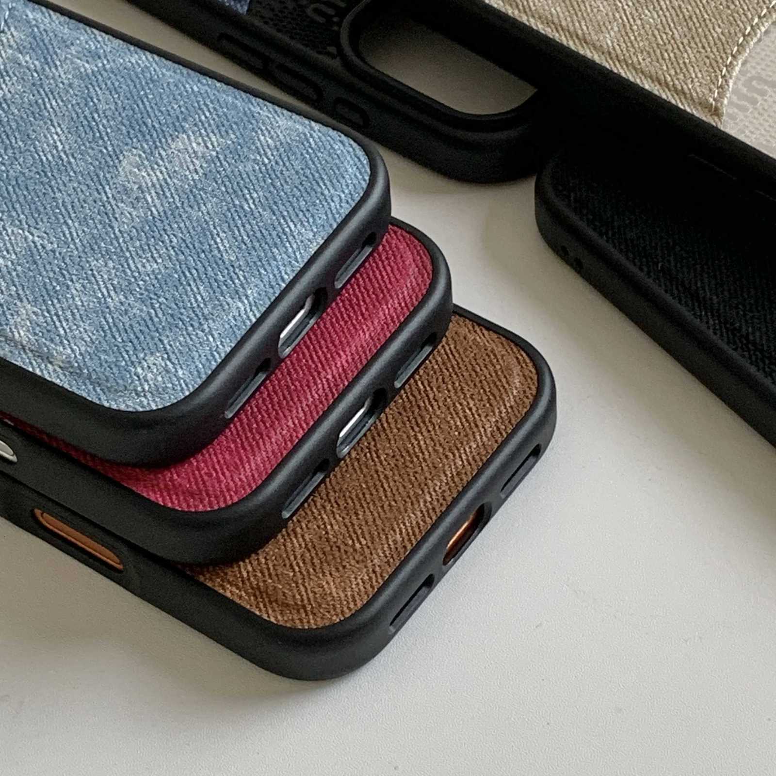 iPhone 17 pro Max Black Border Denim Phone Case - iPhone 16 pro Protective Cover with Coin Purse And Card Bag for 15/14 C251209