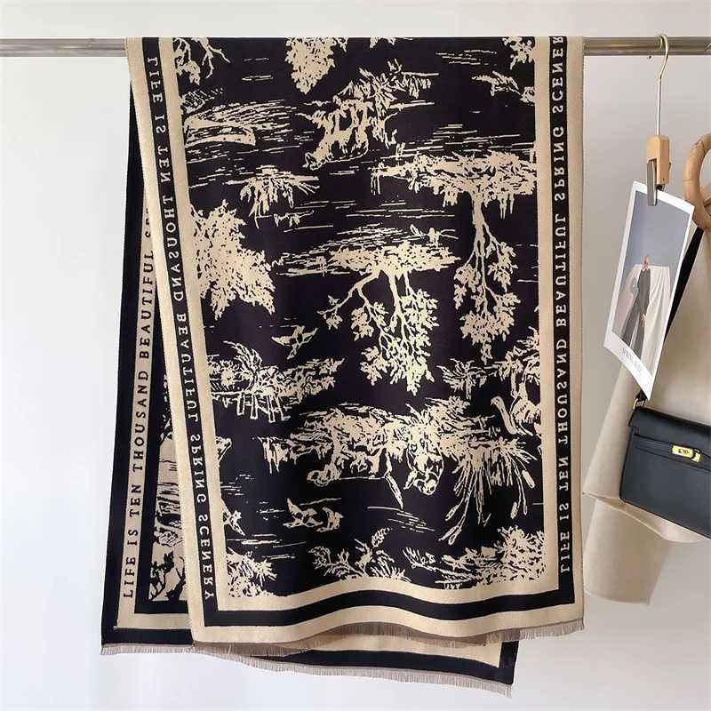 Luxury New Luxury Winter Thick Warm Scarf Shawls for Women Cashmere Shawl Pashmina Neckerchief Bufanda Female Tessel Echarpe Blanket Y251208