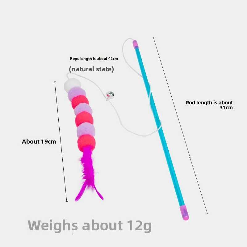 Interactive Cat Teaser Rod with Bell and Feather Funny Play Stick for Indoor Cats Durable Safe Flapping Bird Design Training Toy M251209