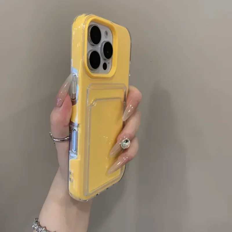 Luxury Clear Card Slot Holder Phone Case For IPhone 16 15 14 11 13 12Pro Max Wallet 2 in 1 Soft Protector Shockproof Candy Cover C251209
