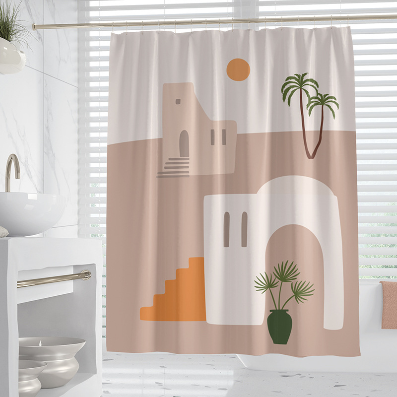 YL-37919 Waterproof and Mildew-proof Universal Bathroom Curtain, Modern Minimalist Toilet Partition Curtain, Thickened Covering Curtain